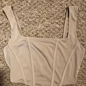 Fashion nova tan/cream corset crop top !!